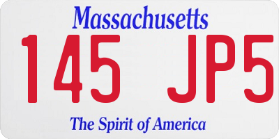 MA license plate 145JP5