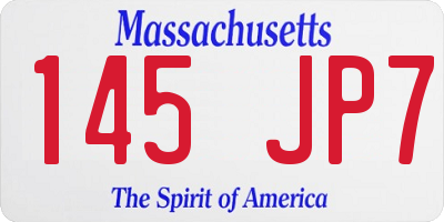 MA license plate 145JP7