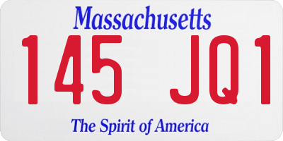 MA license plate 145JQ1