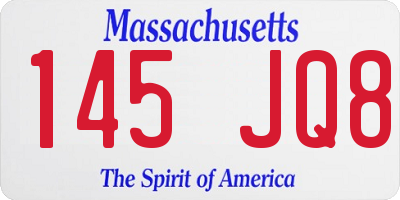 MA license plate 145JQ8