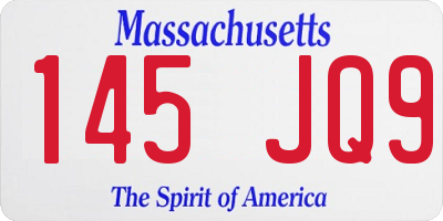 MA license plate 145JQ9