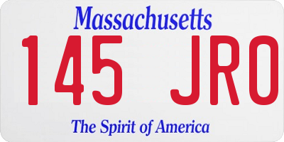MA license plate 145JR0