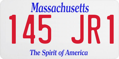 MA license plate 145JR1