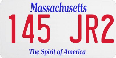 MA license plate 145JR2