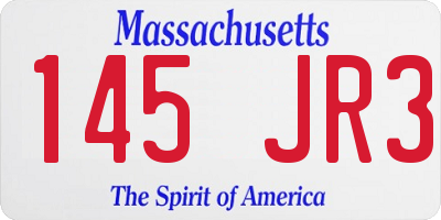 MA license plate 145JR3
