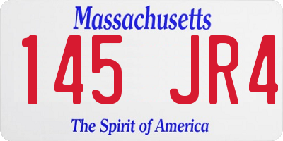 MA license plate 145JR4