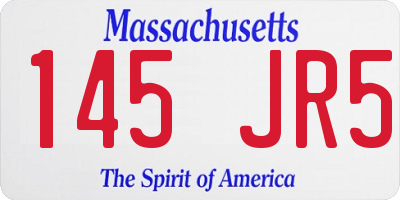 MA license plate 145JR5