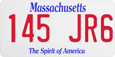 MA license plate 145JR6