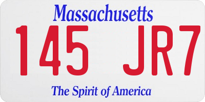 MA license plate 145JR7