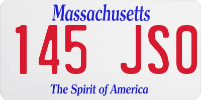 MA license plate 145JS0