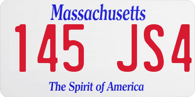 MA license plate 145JS4
