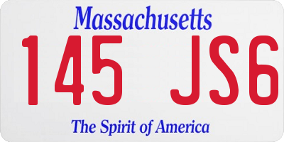 MA license plate 145JS6
