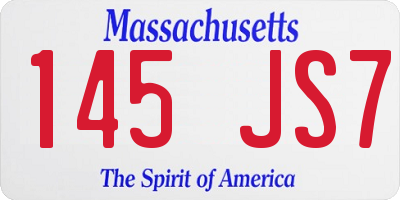 MA license plate 145JS7