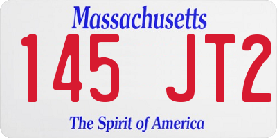 MA license plate 145JT2