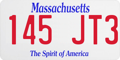 MA license plate 145JT3