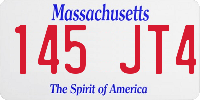 MA license plate 145JT4