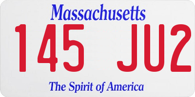 MA license plate 145JU2