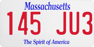 MA license plate 145JU3