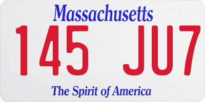 MA license plate 145JU7