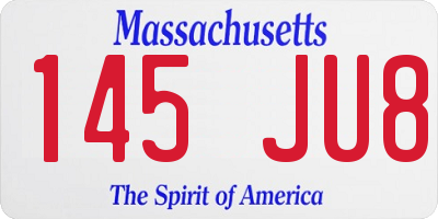 MA license plate 145JU8