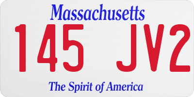 MA license plate 145JV2