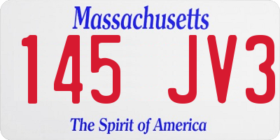 MA license plate 145JV3