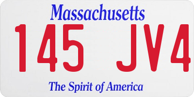 MA license plate 145JV4