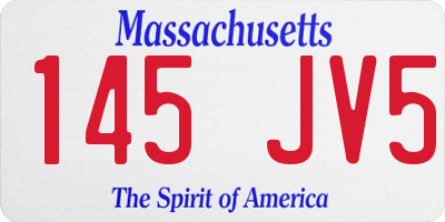 MA license plate 145JV5
