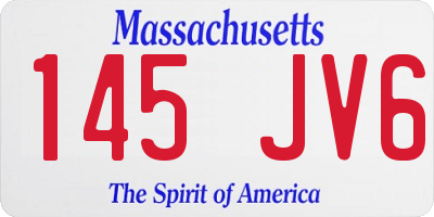 MA license plate 145JV6