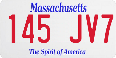 MA license plate 145JV7