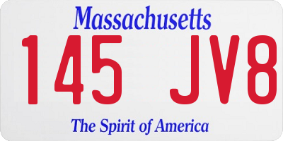 MA license plate 145JV8