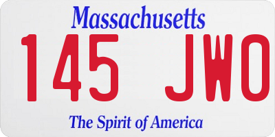 MA license plate 145JW0