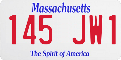 MA license plate 145JW1