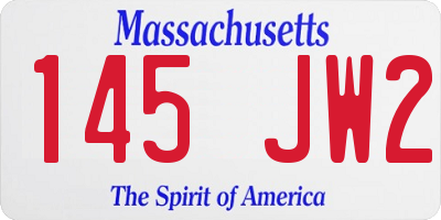 MA license plate 145JW2
