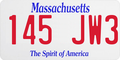MA license plate 145JW3