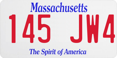 MA license plate 145JW4