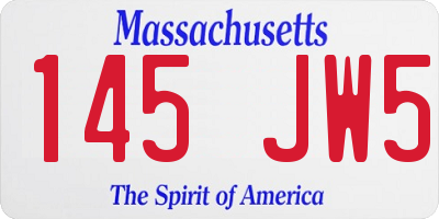 MA license plate 145JW5