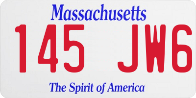 MA license plate 145JW6
