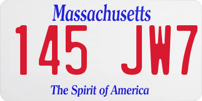 MA license plate 145JW7