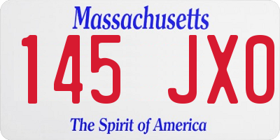 MA license plate 145JX0