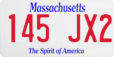 MA license plate 145JX2
