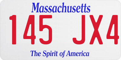 MA license plate 145JX4