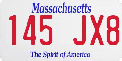 MA license plate 145JX8