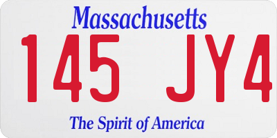 MA license plate 145JY4