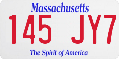 MA license plate 145JY7