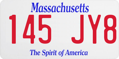 MA license plate 145JY8