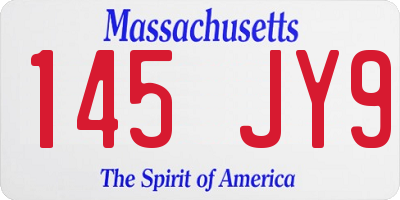 MA license plate 145JY9