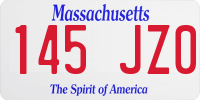 MA license plate 145JZ0
