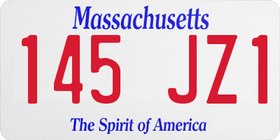 MA license plate 145JZ1