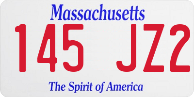 MA license plate 145JZ2